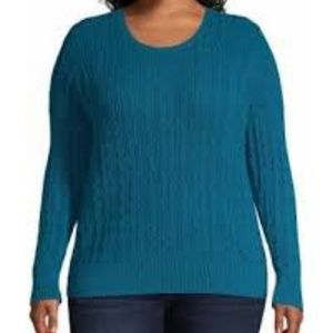 St. John's Bay Cable Crew Neck Sweater - Plus